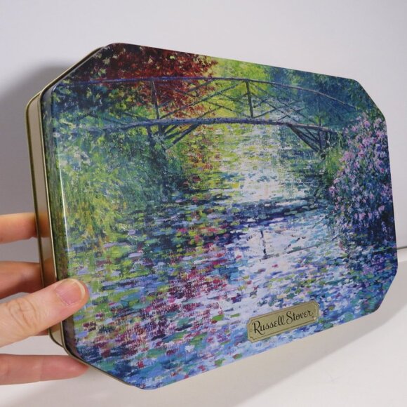 Bridge over a Pond of Water Lilies - Monet Metal Tin by Russel Stover - Picture 1 of 9
